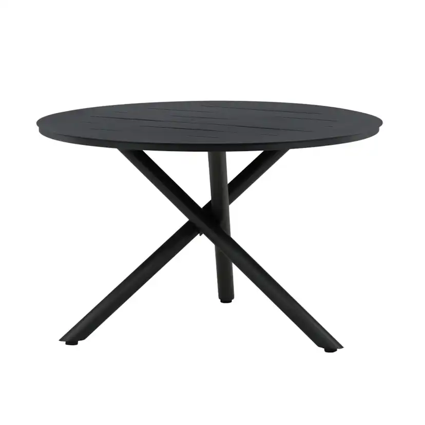 Alma Dining Table - Black Alu - ø120cm Svart