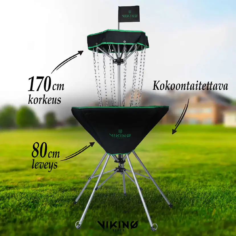 Frisbeegolfkorg Viking Discs Raid Basket Hopfällbart, Inkl. Väska