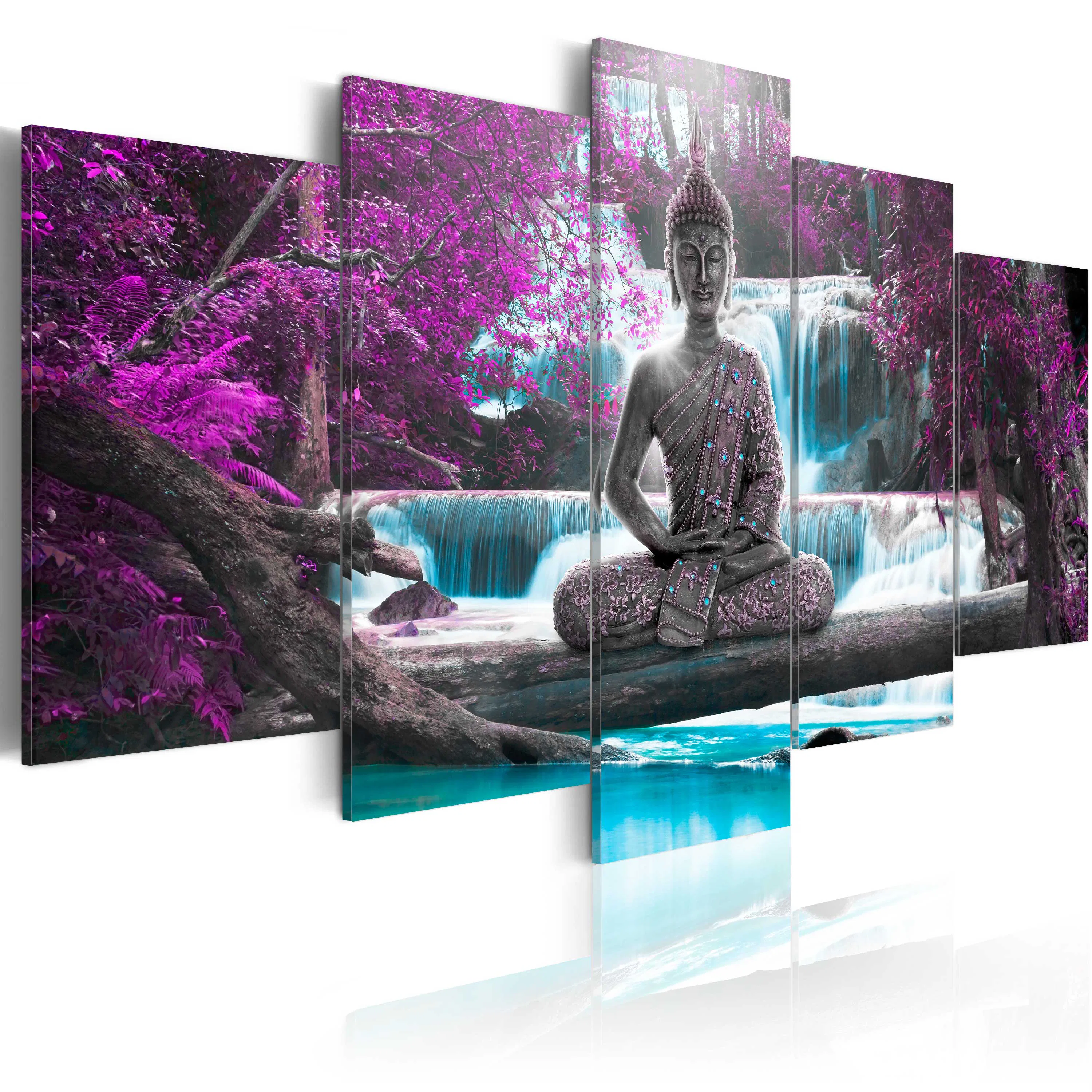 Akrylglastavla Arkiio Waterfall and Buddha