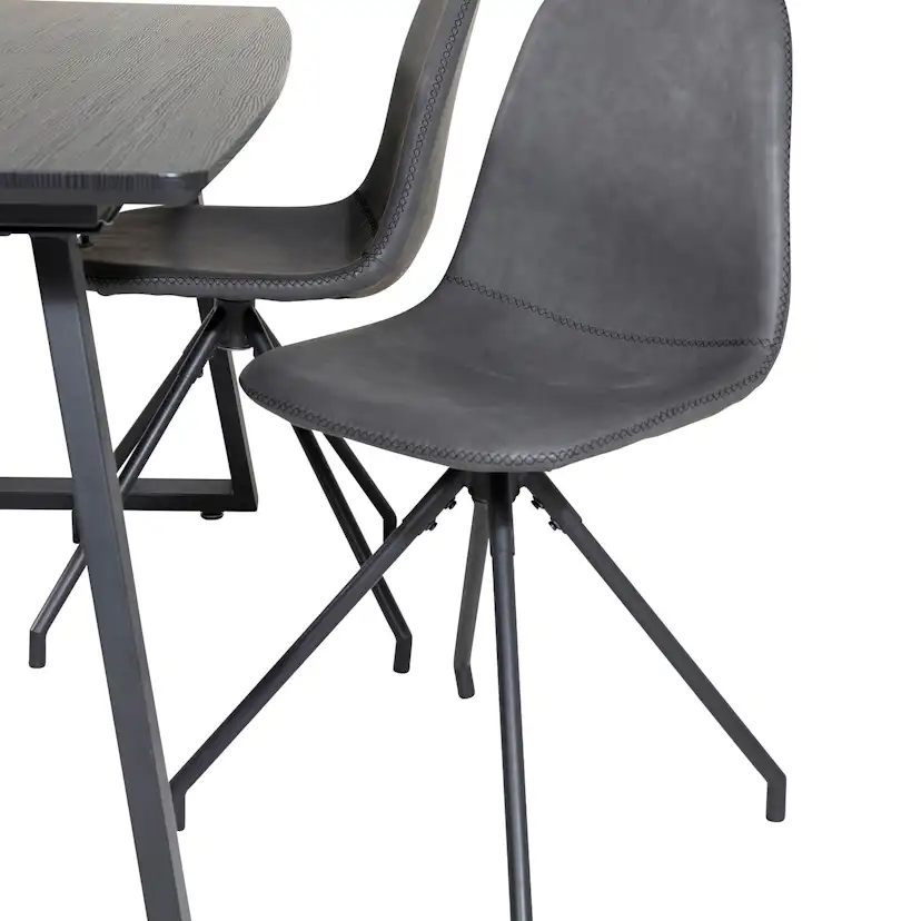 Matgrupp Venture Home Ina med 4 Pobbie Stolar Konstläder