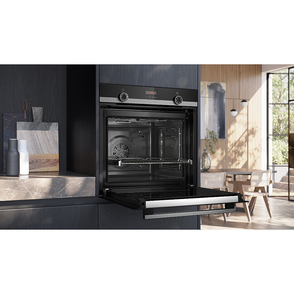 Ugn och Mikro Siemens iQ300 HQ574AER3 + BF523LMB1 Inbyggnadsugn Med Ångfunktion Svart