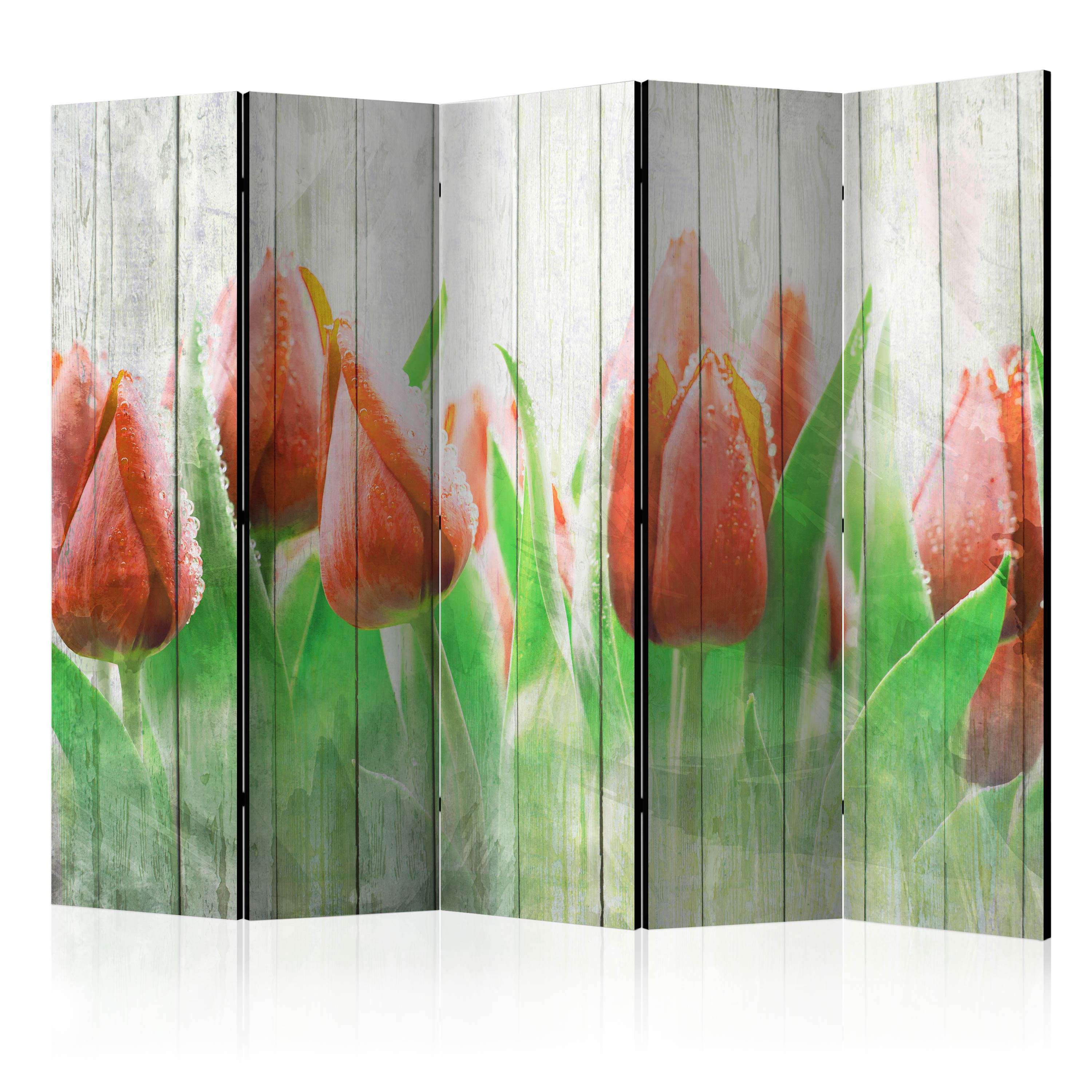 Rumsavdelare Arkiio Red Tulips on Wood II 225x172 cm