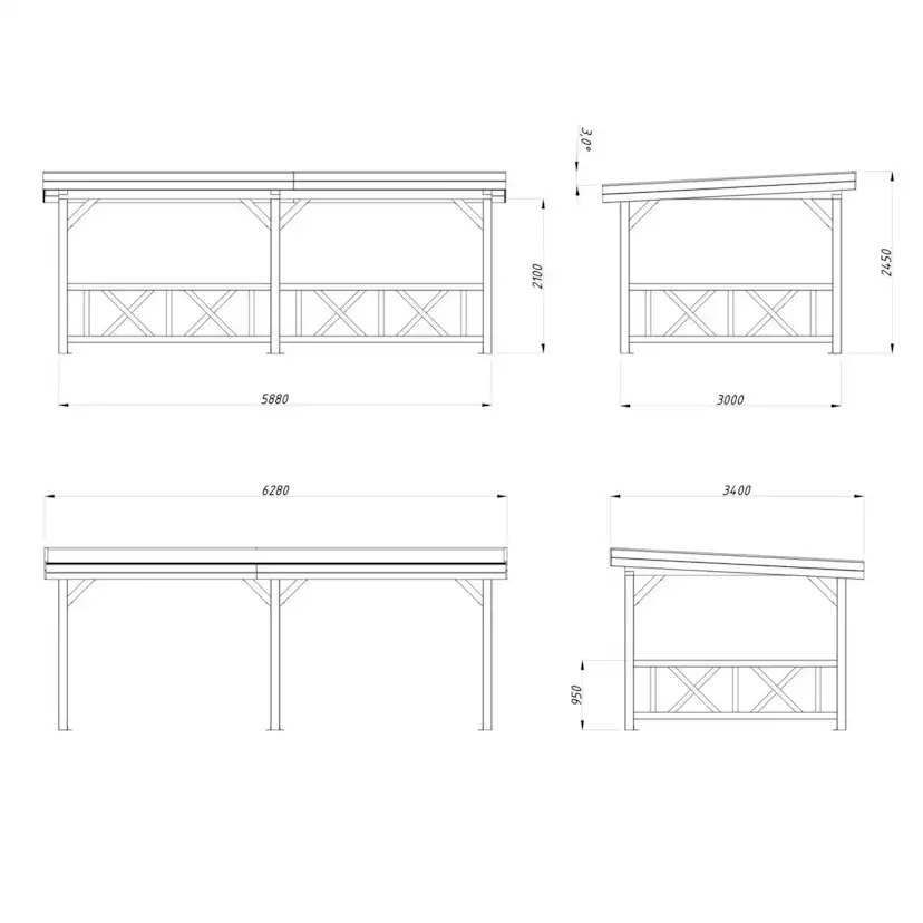Paviljong Palmako Lenna 16,6 m2 Set 307