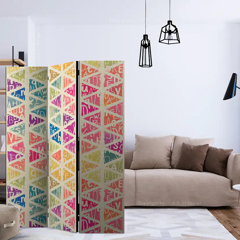 Rumsavdelare Skärmvägg Arkiio Letters Nad Triangles 135x172 cm