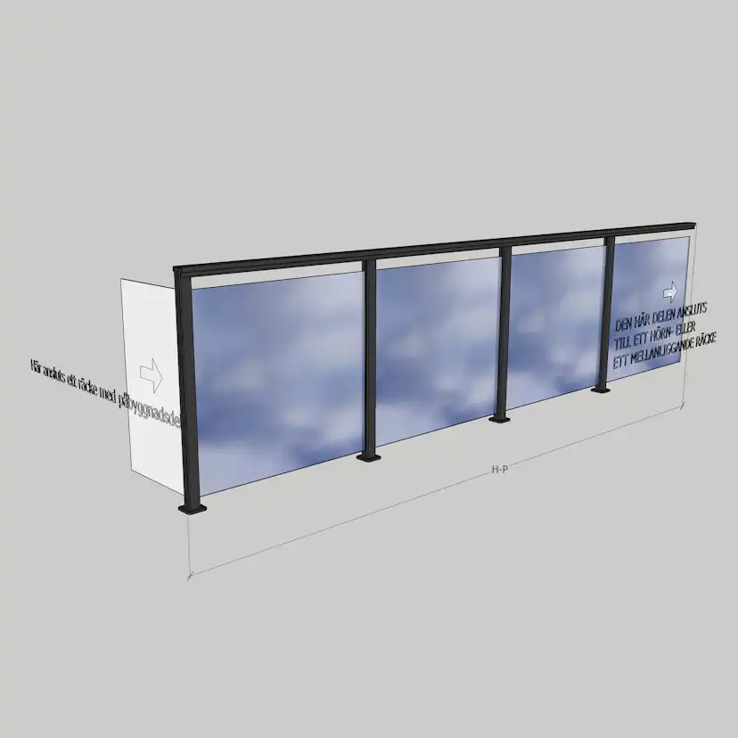 Alu. Vit Ovanpå 3700 mm H-P 3700x1100 mm Vit