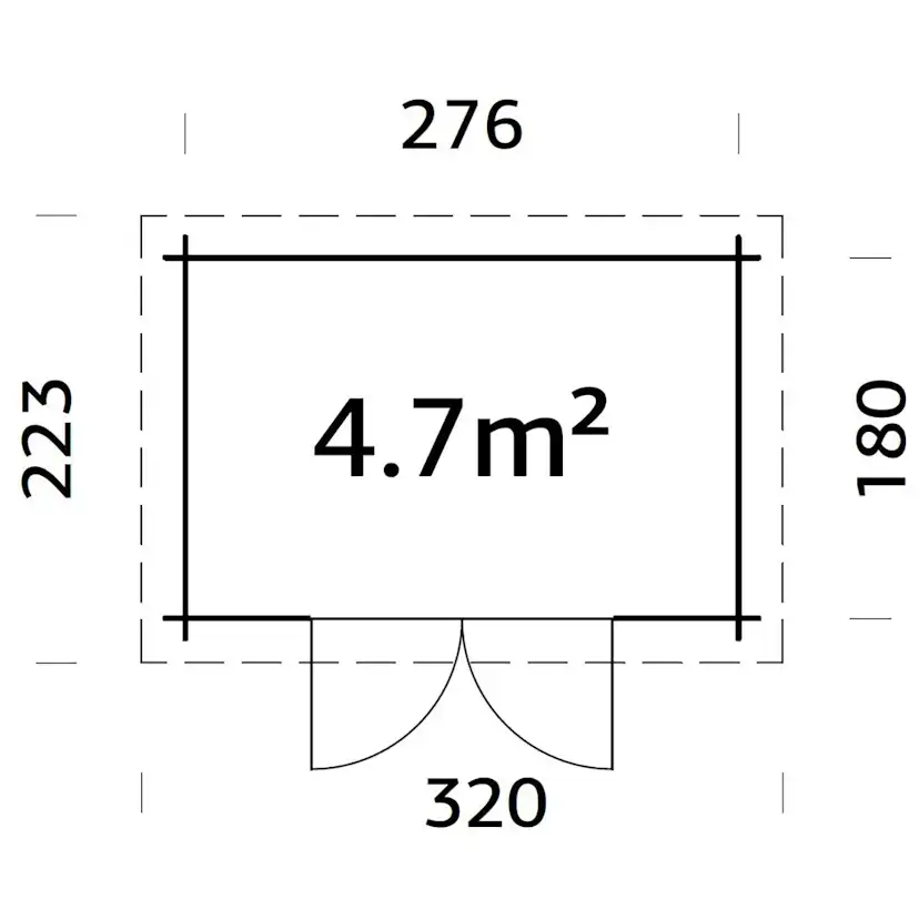 Stuga Palmako Alice 5,0 m2 (inv. 4,7 m2)