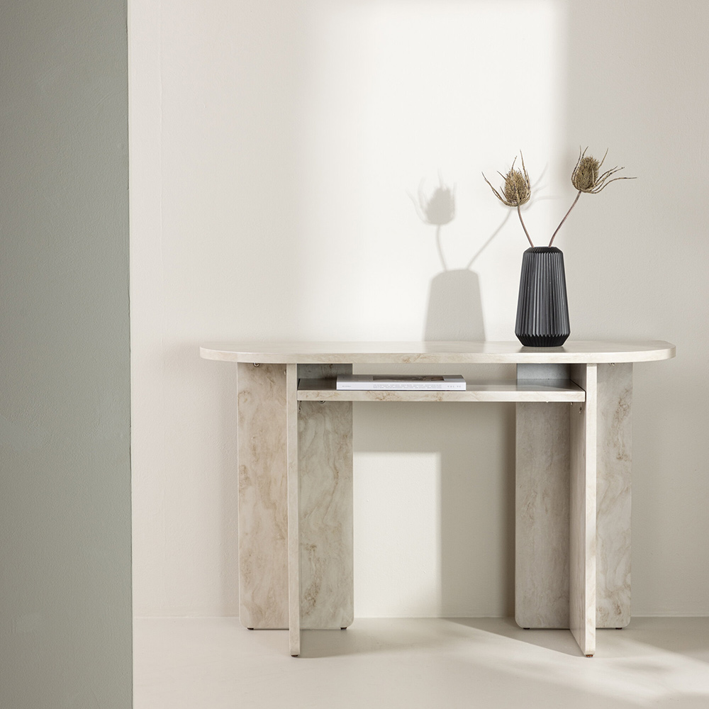 Sidobord Venture Home Ålesund Ovalt Bord med Marmorlook 120cm