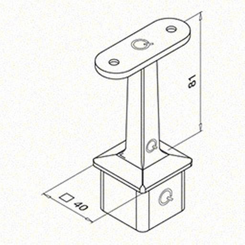 Toppfäste Herrljunga Ledstångsfabrik 4710 Inomhusbruk Plan