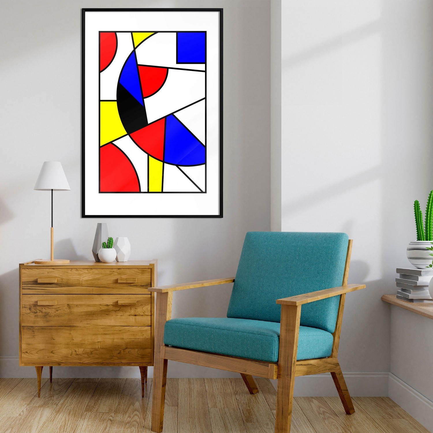 Affisch - Abstraction De Stijl [Poster] 30x45 Svart ram, 30x45 cm