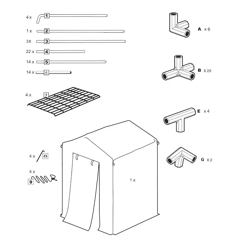 Växthus Metalcraft 1,04 kvm Grön Rektangulärt