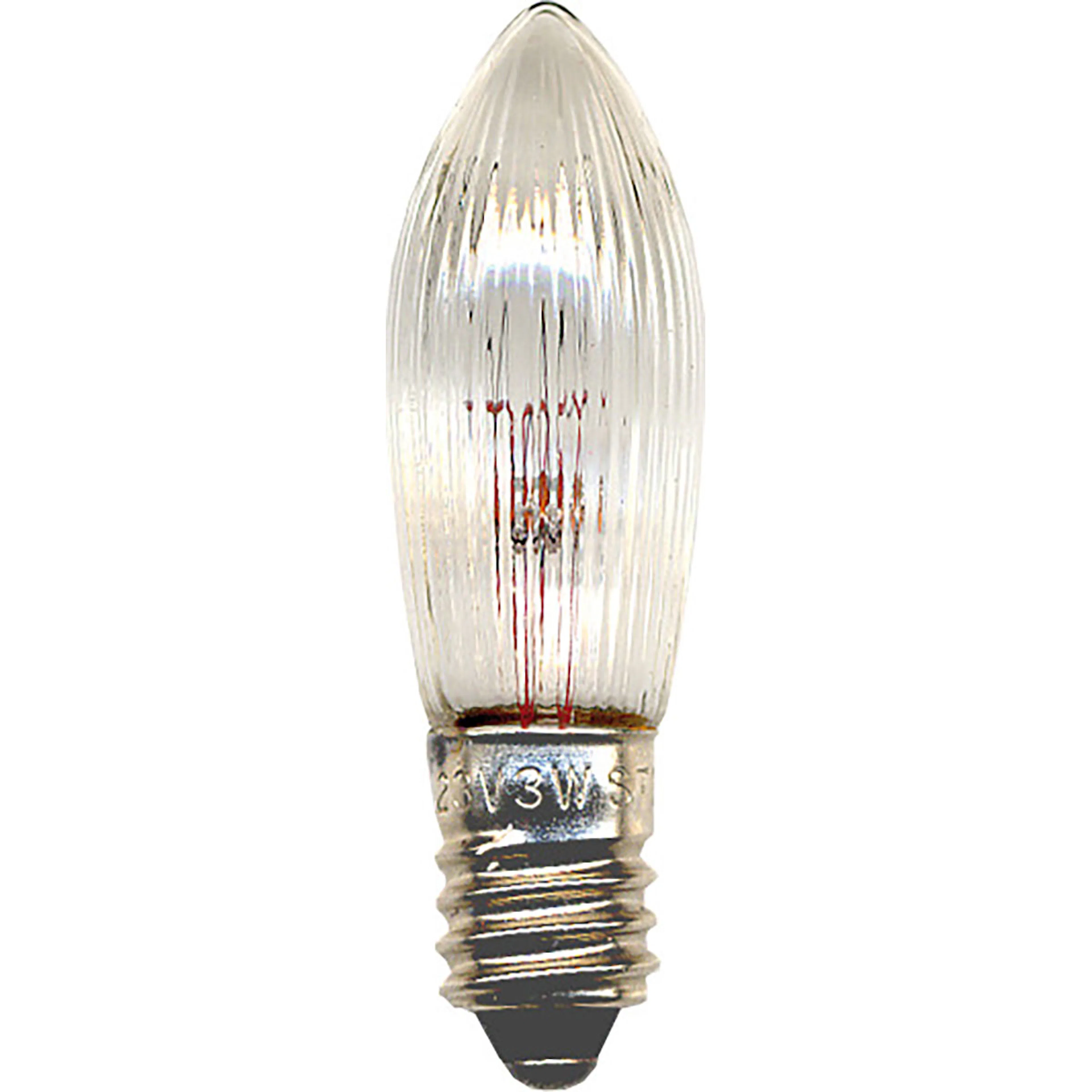 LED-Reservlampa Star Trading E10 55V 3W Räfflat Transparent 3-pack