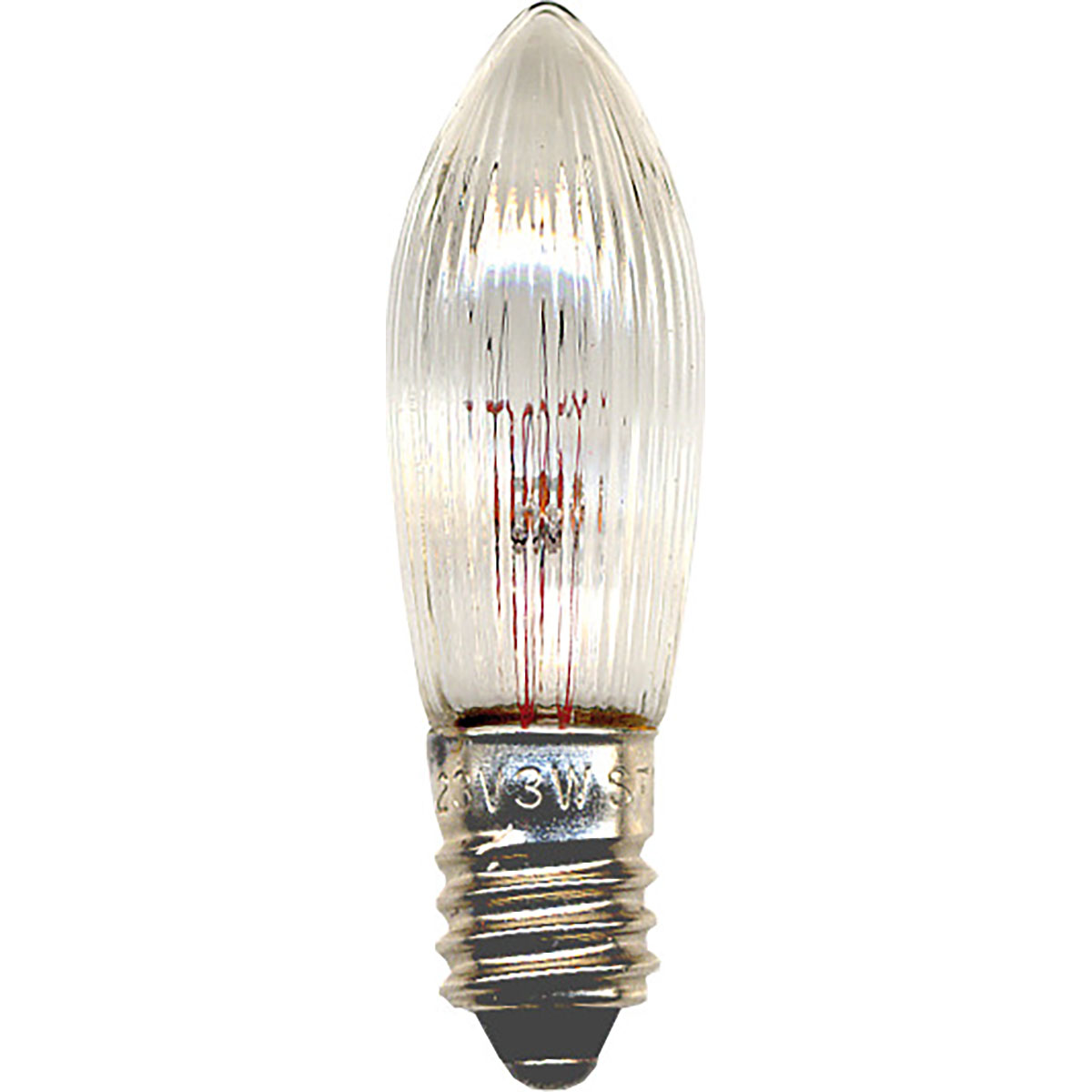LED-Reservlampa Star Trading E10 55V 3W Räfflat Transparent 3-pack