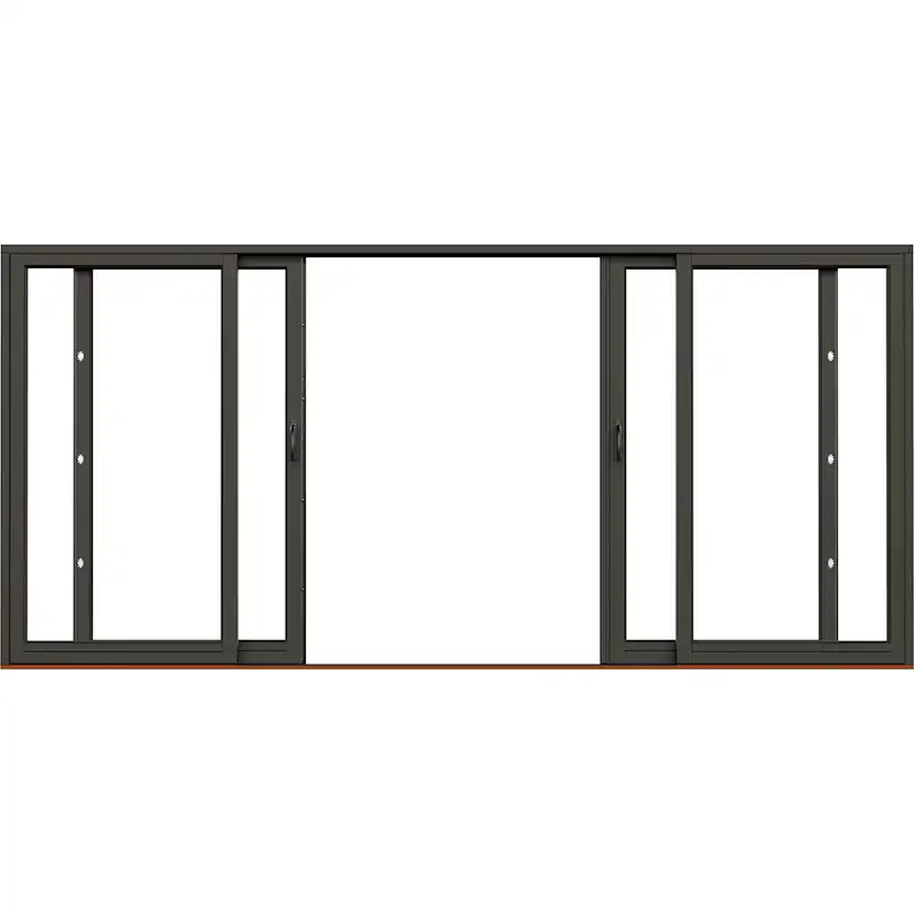 Parskjutdörr NorDan Svanenmärkt NTech Aluminium 4-Delad BlackLine Svart