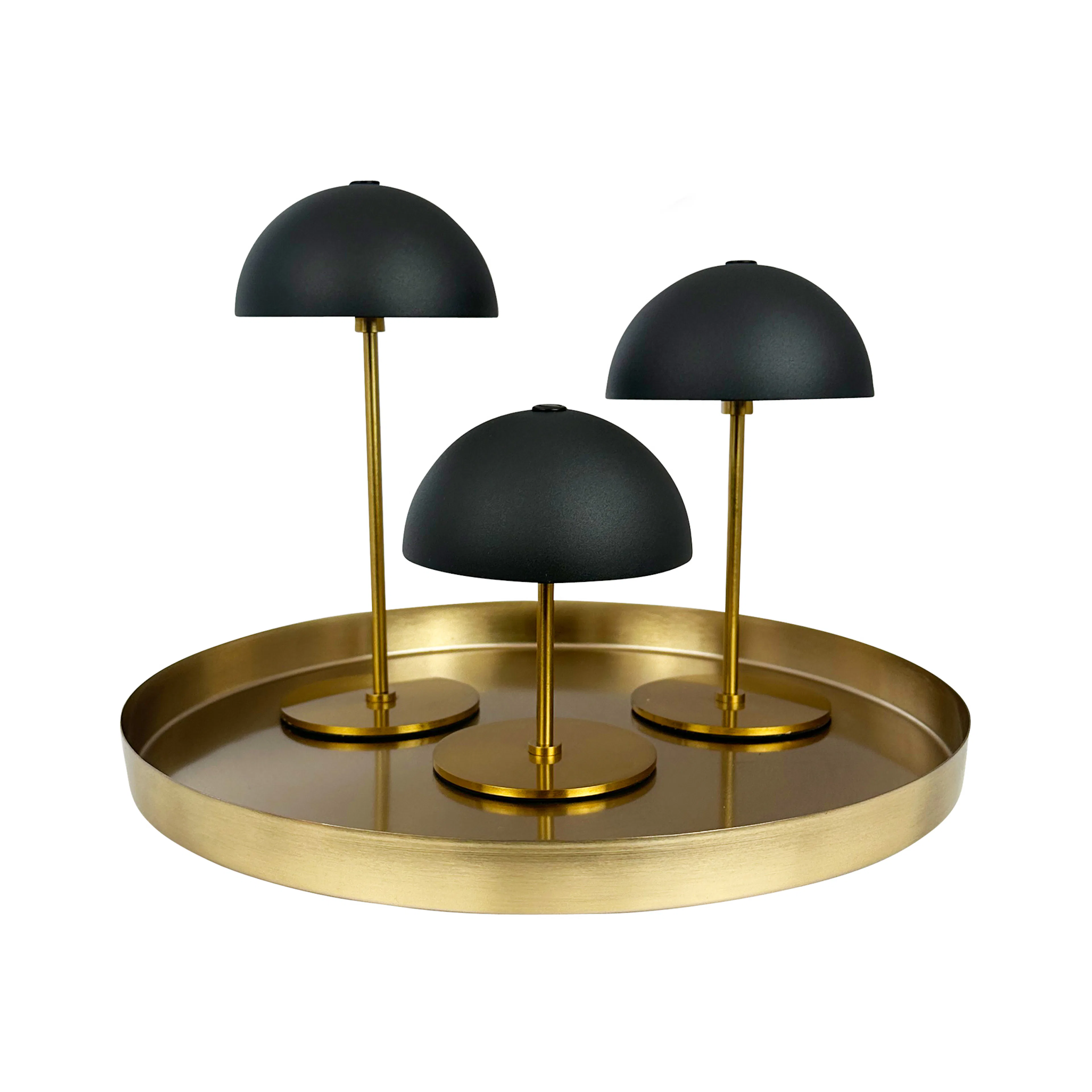 Bordslampa Dyberg Larsen Along Mini 3-pack med Bricka Svart/Mässing