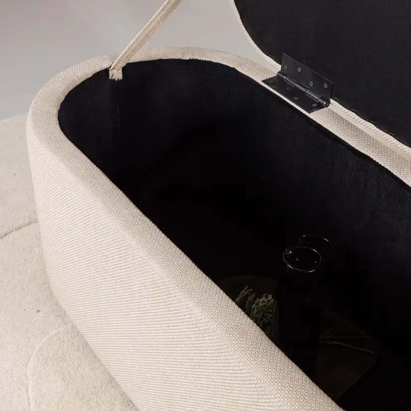 Sittpuff Venture Home Potenza Vit med Förvaringslåda