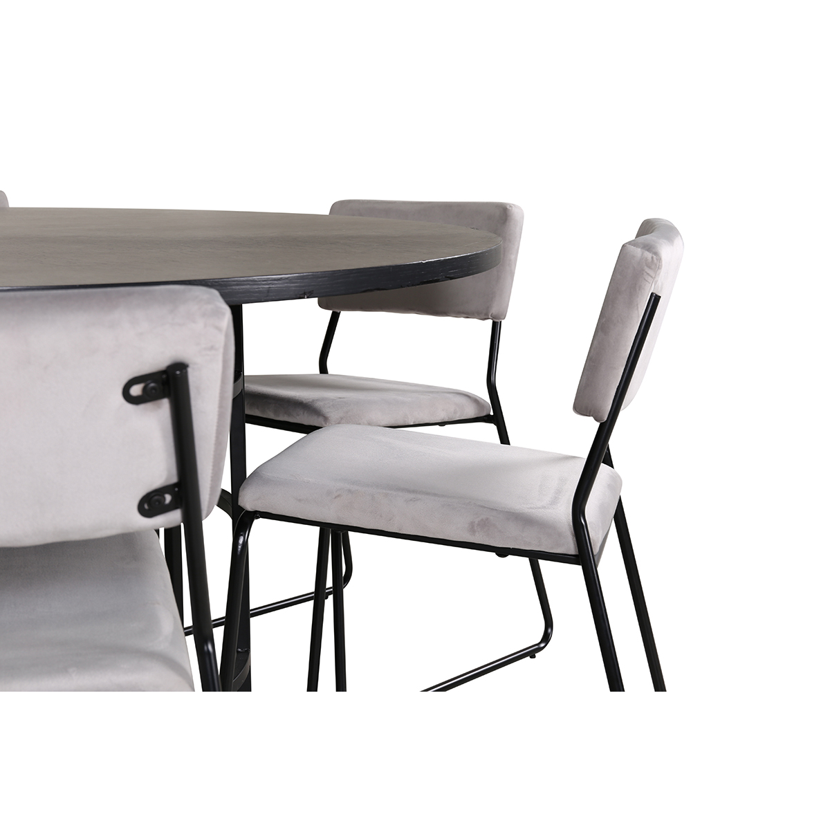 Copenhagen - Dining Table round - Black / Black+Kenth Chair Grå/Svart