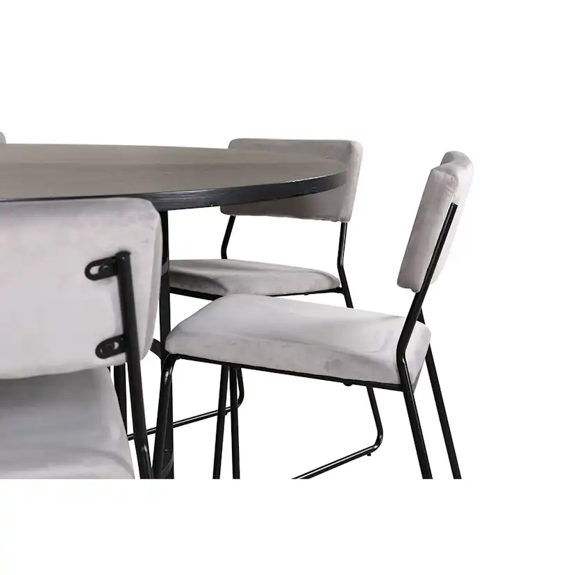 Copenhagen - Dining Table round - Black / Black+Kenth Chair Grå/Svart