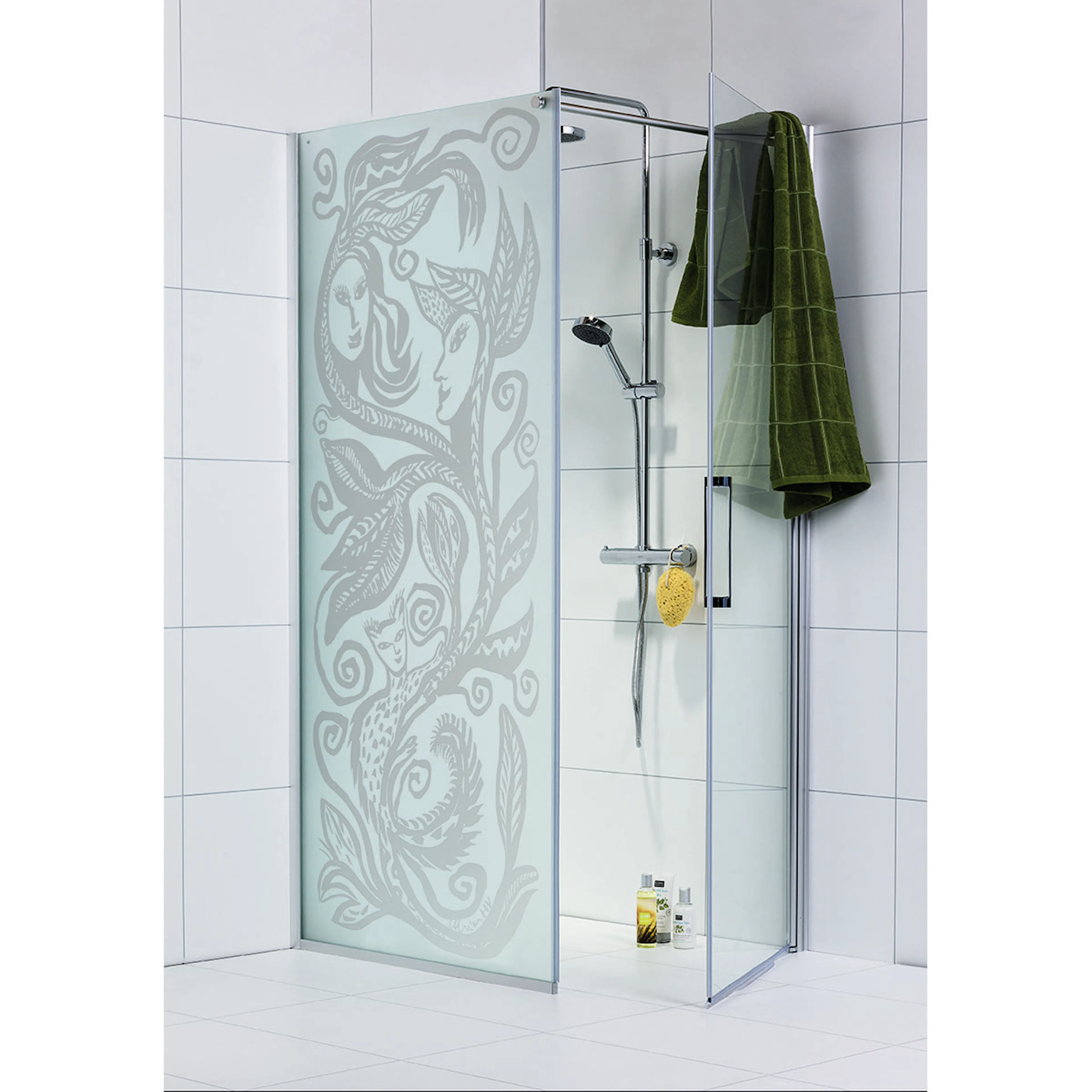 Duschhörna FROST CONCEPT VÄGG 1150 HAPPY DÖRR 900 KLAR 1175x885x2022 mm
