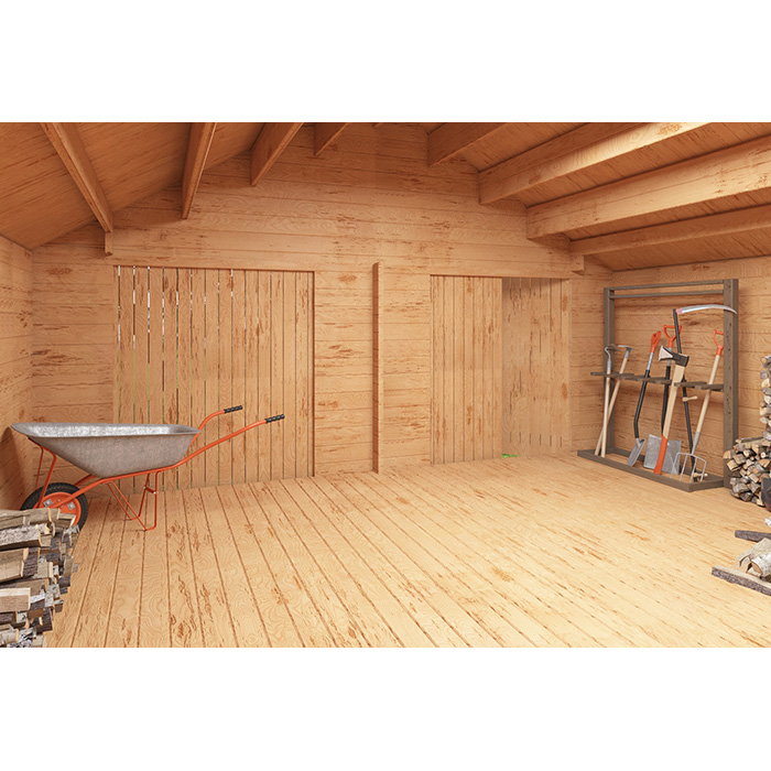 Timmerlada LP Garden S16 Timmergarage Fasta Vägg 16 m2