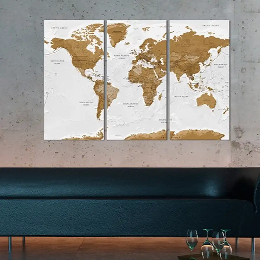 Tavla Arkiio World Map White Poetry
