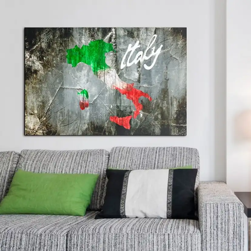 Tavla Arkiio Konstnärlig Karta Över Italien