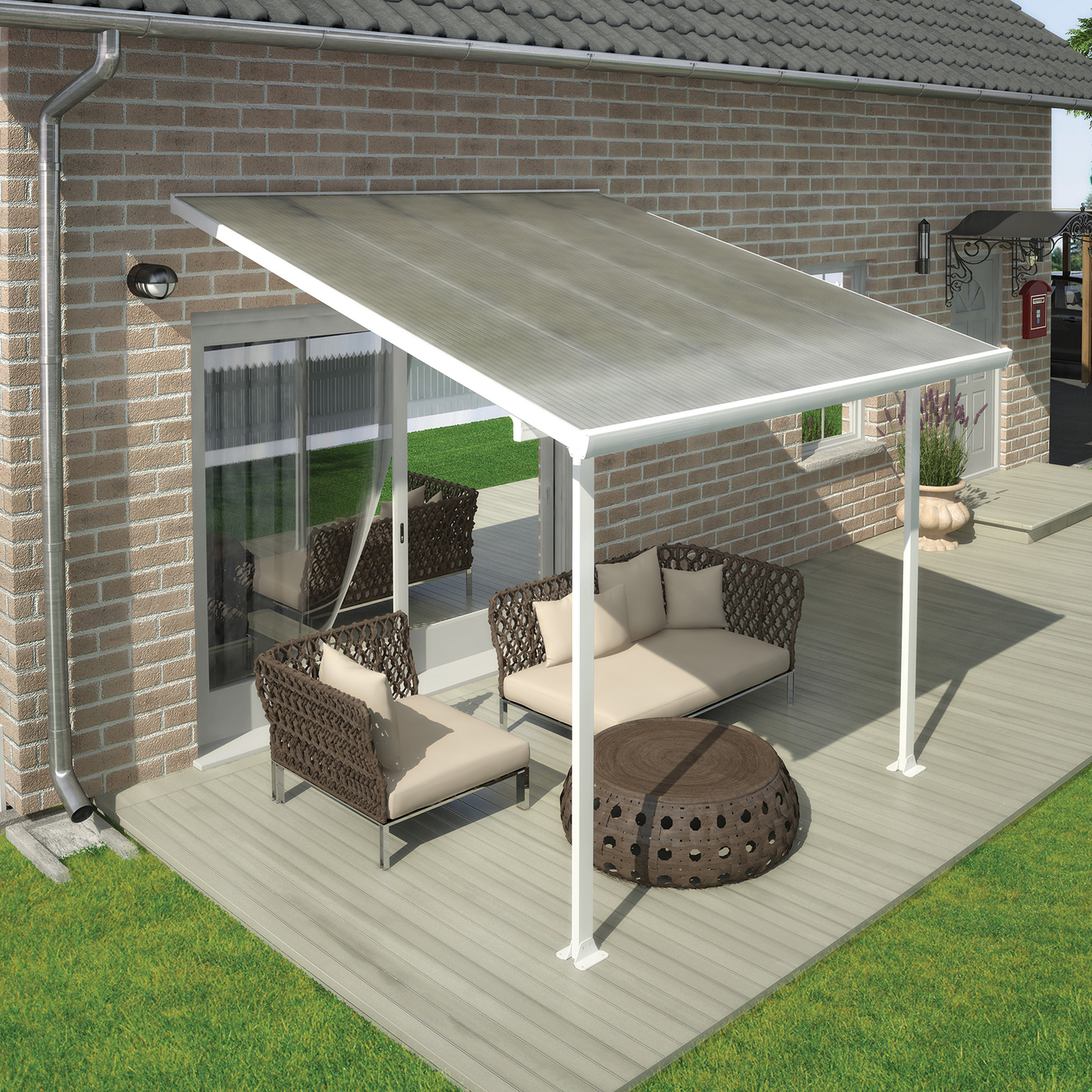 FERIA PATIO COVER 9,1 M2 - 3X3,05M WHITE Vit 3X3,05 m