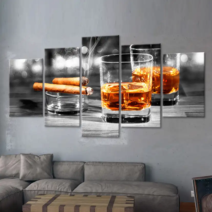 Tavla Arkiio Cigars and Whiskey Wide 5 delar 225x100