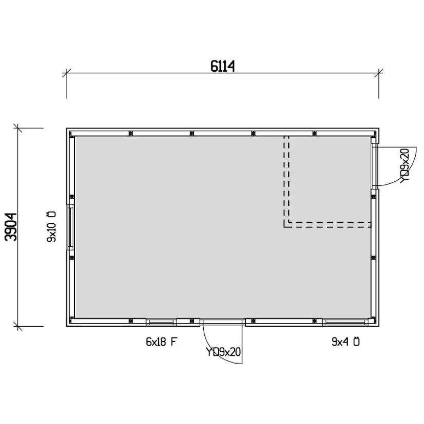 Attefallshus Vibostugan Njuta 25-2 24,3 m² Trähus med Sadeltak