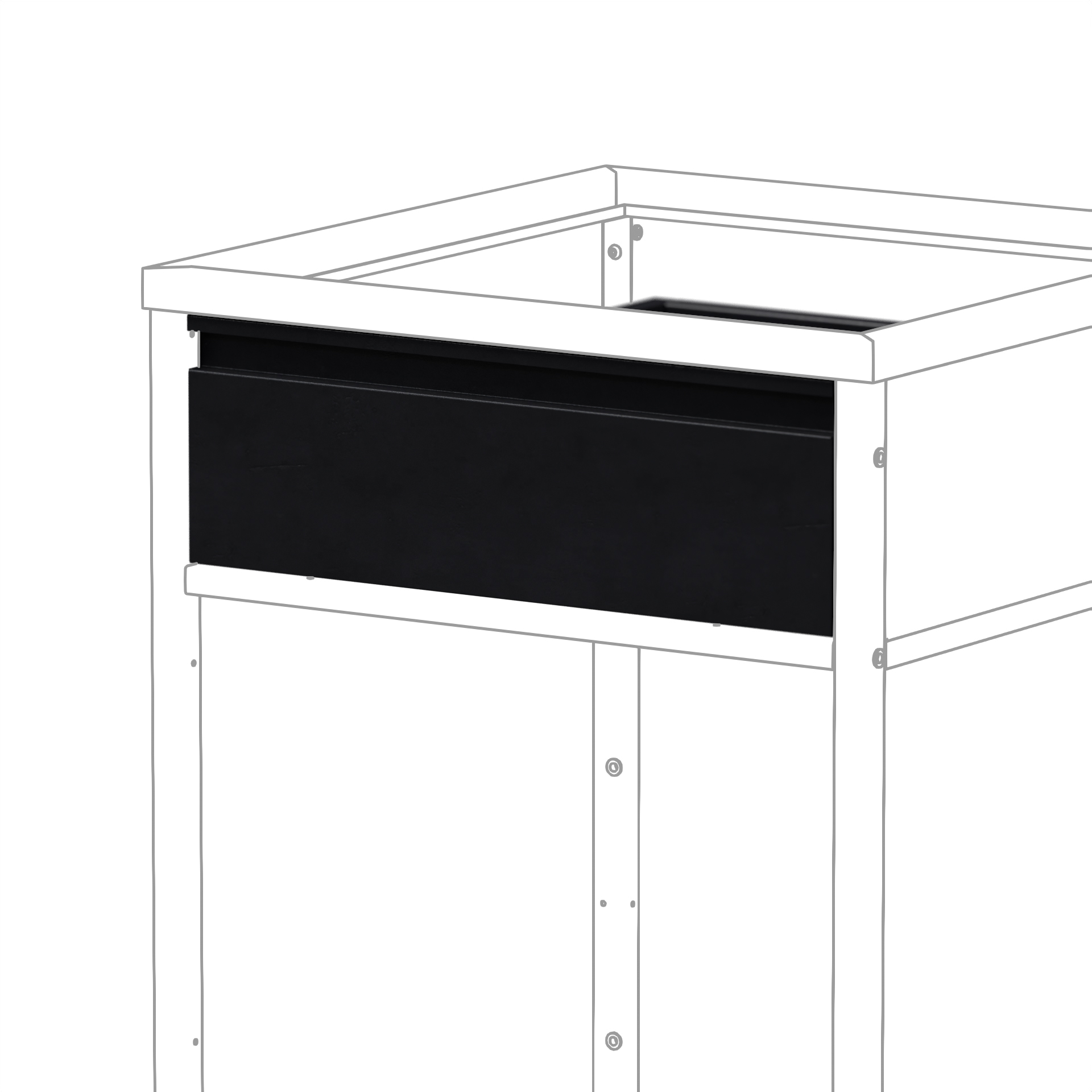 Låda Skotte Kitchen 538  Svart 180mm Till Utekök