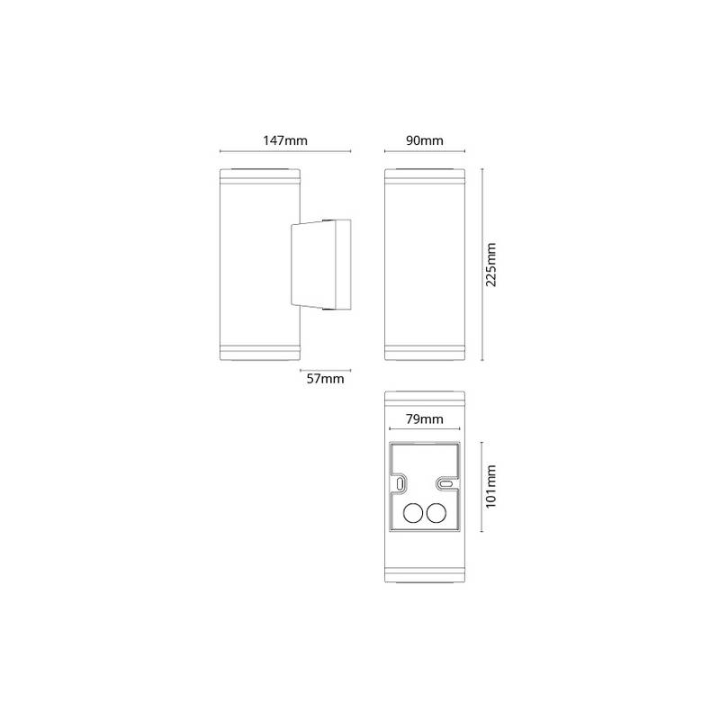 Vägglampa SG ARMATUREN Metro Deco Gr 2X4,5W LED