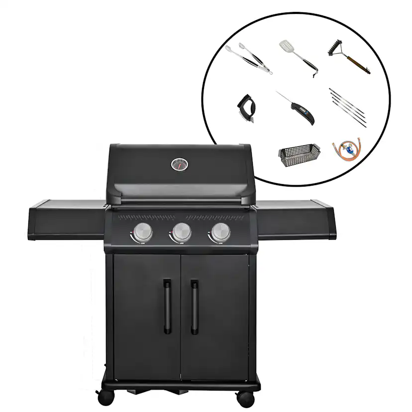 Gasolgrill Bluegaz X300 Paket Med Regulator & Grillset M