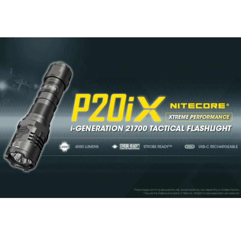 Ficklampa Nitecore P20iX + 5000 mAh NL2150HPi Uppladdningsbart Batteri