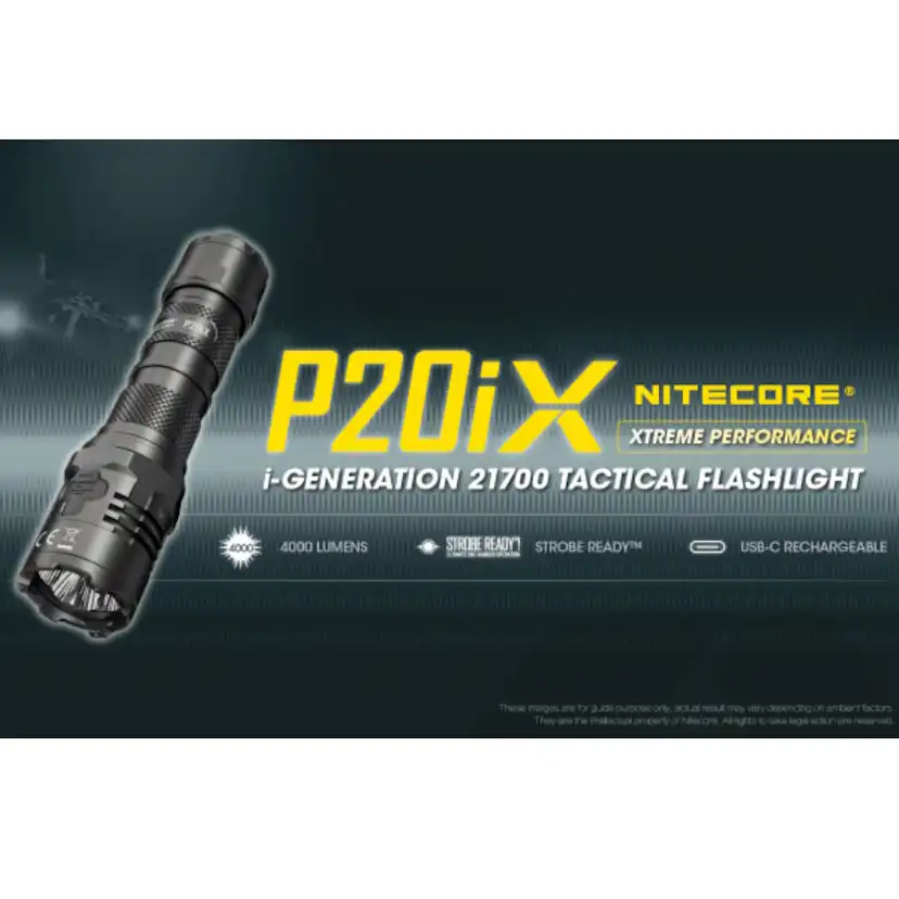 Ficklampa Nitecore P20iX + 5000 mAh NL2150HPi Uppladdningsbart Batteri
