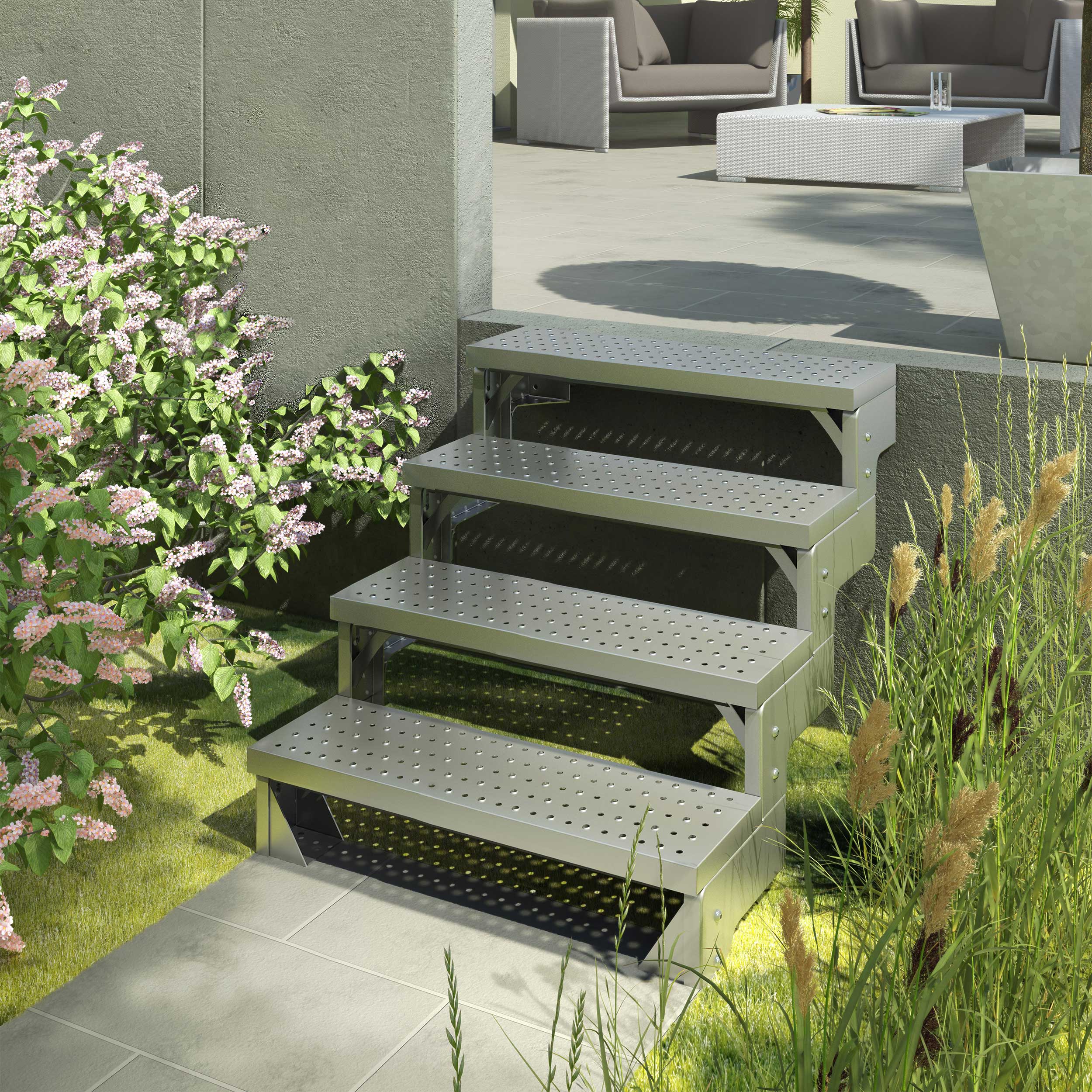 Trädgårdstrappa Dolle Gardentop utan Räcke