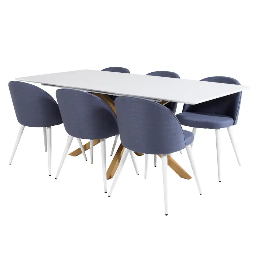 Matgrupp Venture Home Piata med 6 Valentina Stolar Polyestertyg