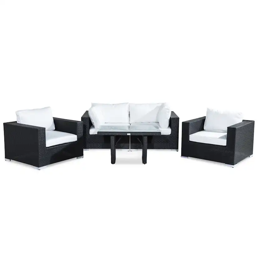 Loungegrupp Comfort Garden Bahamas 4-sits med 2 Fåtöljer och Soffbord 100x60 Utomhus