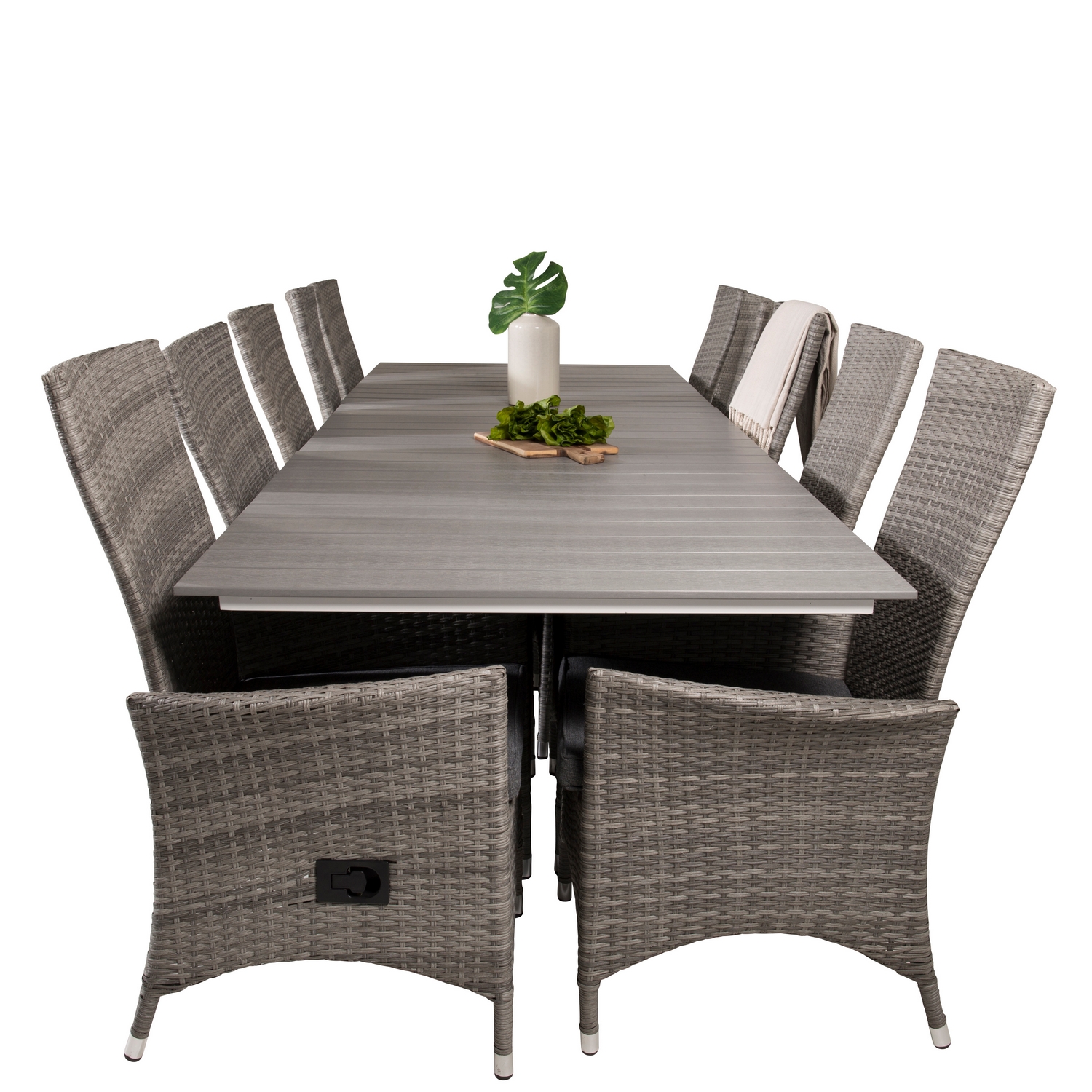 Levels Dining Table 224/324*100 - White Alu / Grey Aintwood Vit/Grå