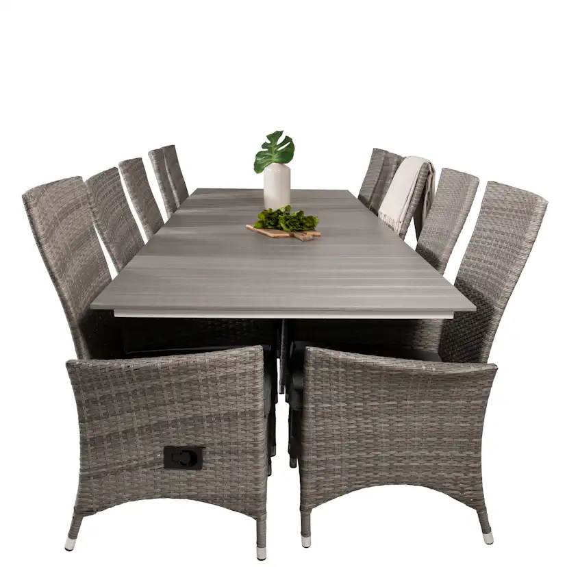 Levels Dining Table 224/324*100 - White Alu / Grey Aintwood Vit/Grå