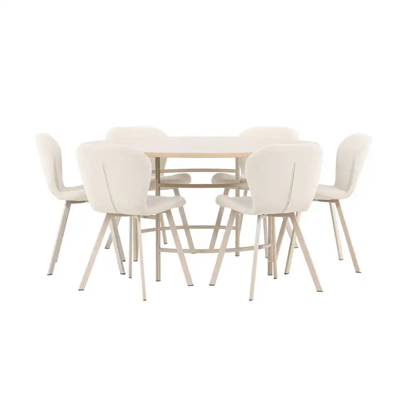 Matgrupp Venture Home Copenhagen Ø140 cm med 6st Lilja Matstolar