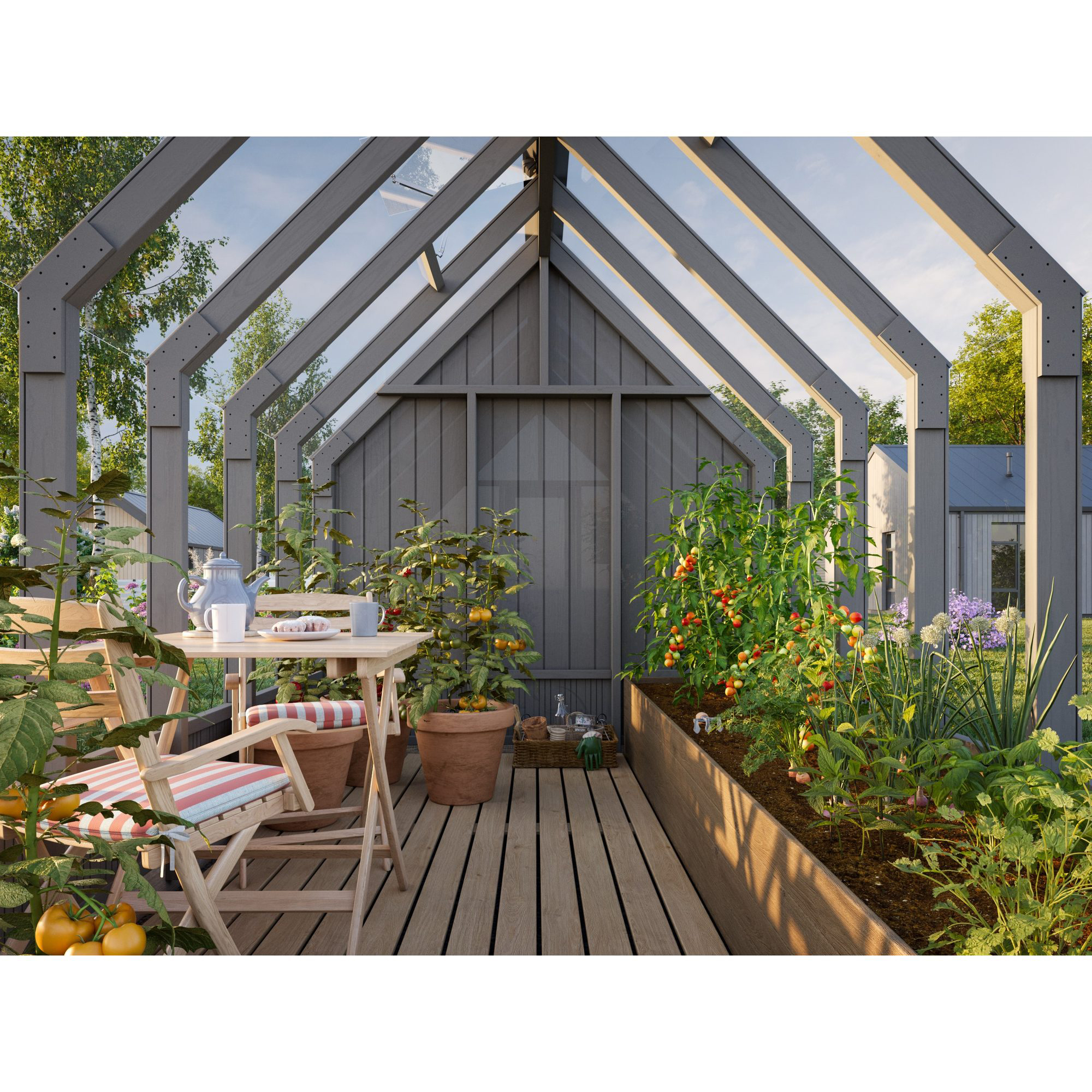 Växthus Palmako Emilia 13,1 m² (inv. 8,2+4,0 m²)