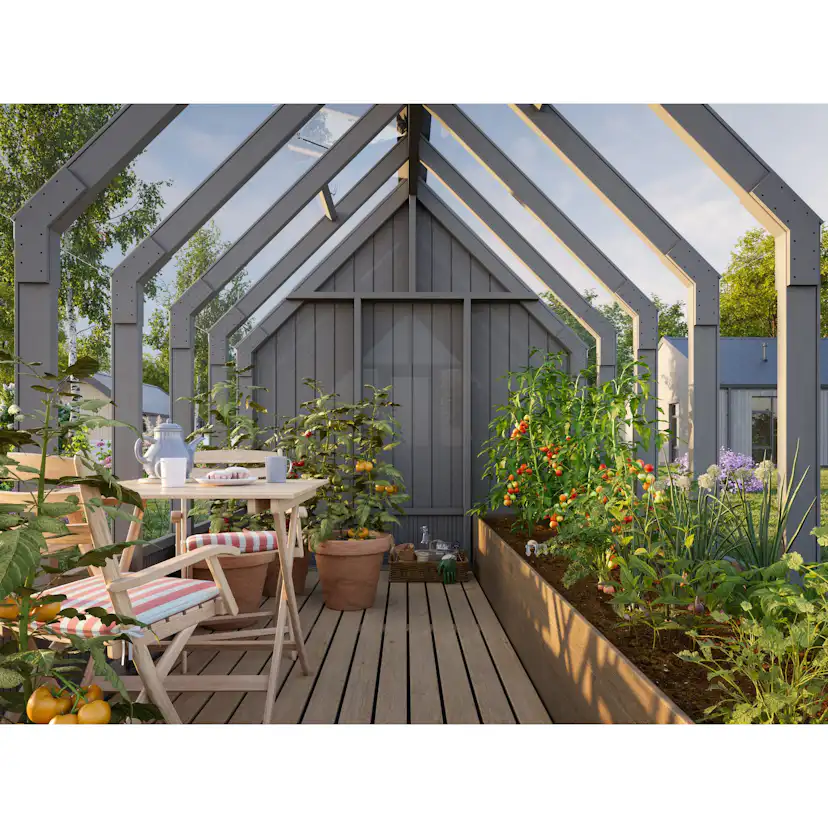 Växthus Palmako Emilia 13,1 m² (inv. 8,2+4,0 m²)