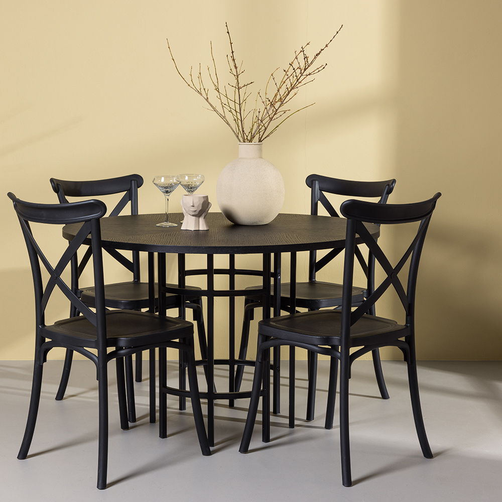 Matgrupp Venture Home Copenhagen Ø 115 cm med 4 Crosett Stolar