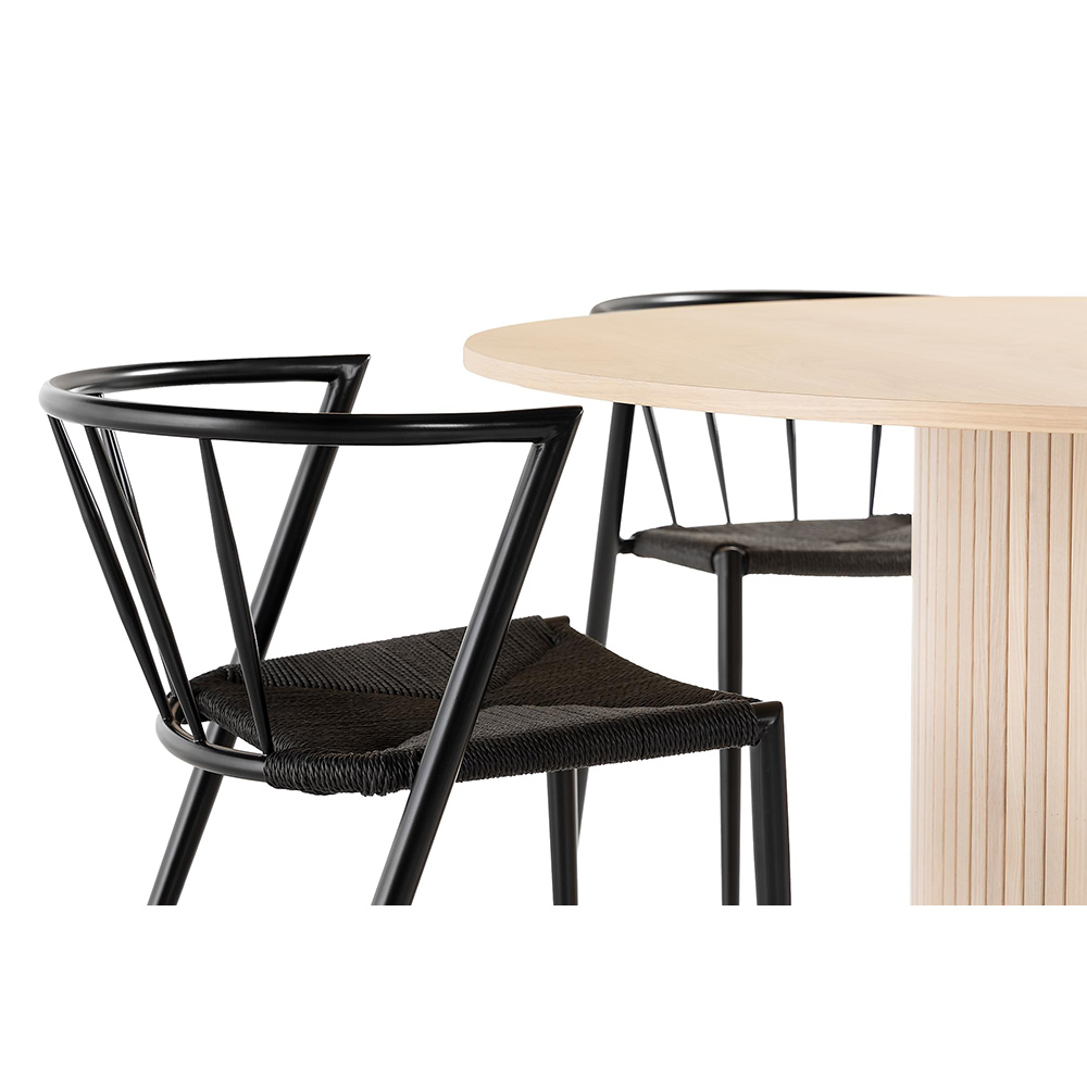 Kopparbo Matgrupp 130 cm Rund inkl 4 Winston Stolar Natur/Svart