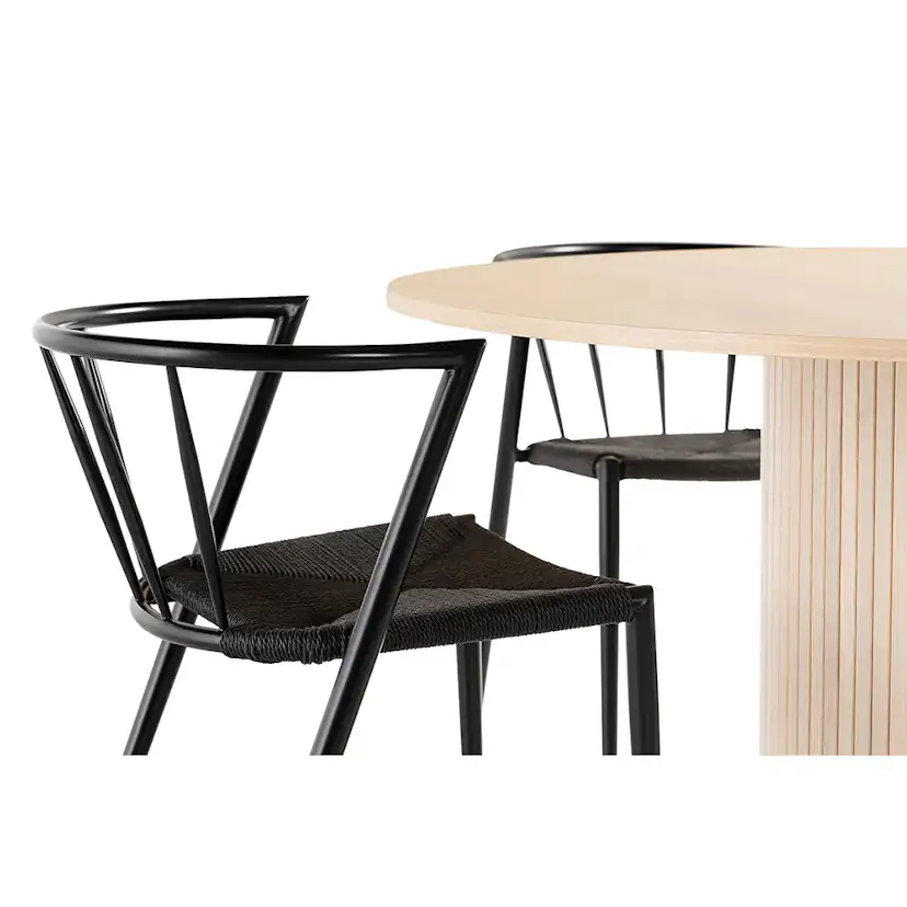 Kopparbo Matgrupp 130 cm Rund inkl 4 Winston Stolar Natur/Svart