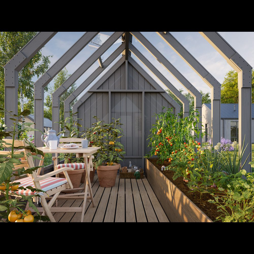 Växthus Palmako Emilia 13,1 m² (inv. 8,2+4,0 m²)