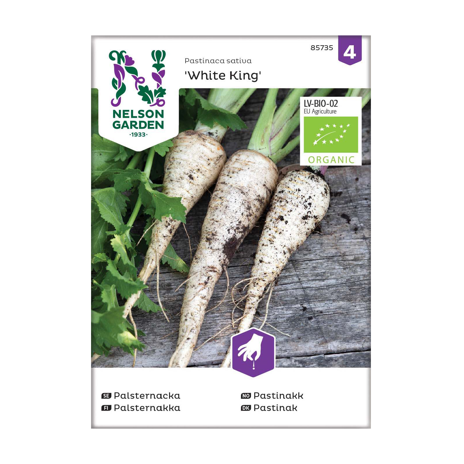 Frö Palsternacka Nelson Garden White King Organic