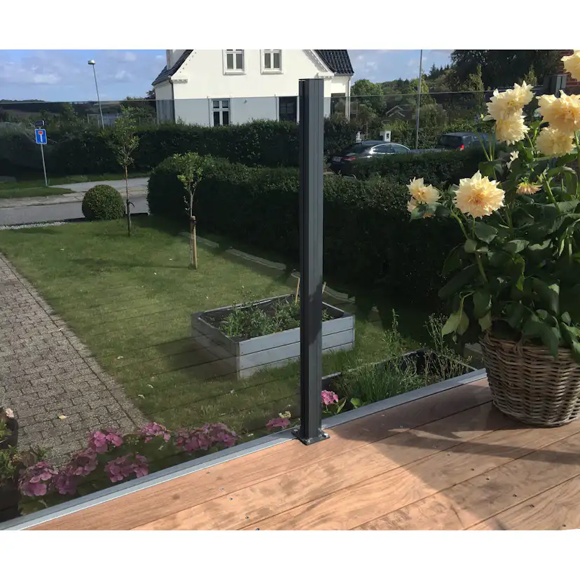 Staket Hortus Glas Med Aluminiumskena 1500x950