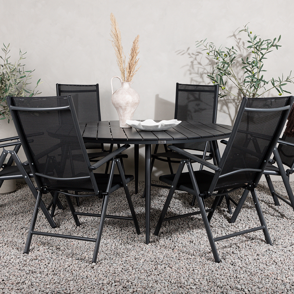 Break - Dining Table Round- Black / Black - Alu / Aintwood - Svart