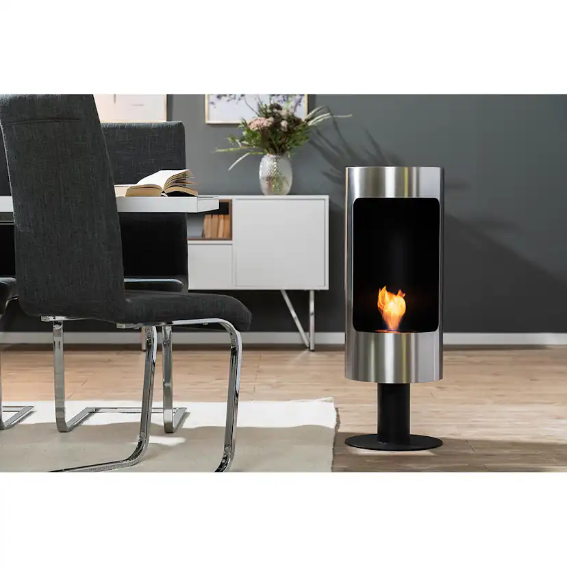 Braskamin Arkiio Plaza Fristående Kamin i Svart/Stål Utan Skorsten