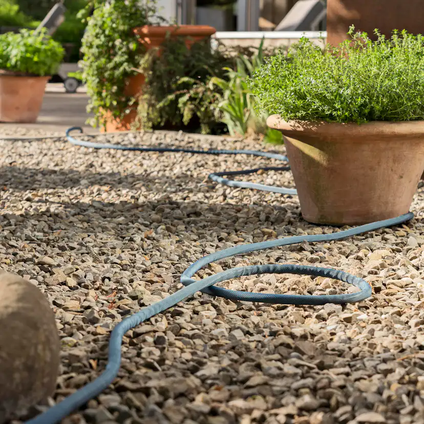 Textilslang Liano™ Xtreme 15 m Set med strålmunstycke och förvaringsväska